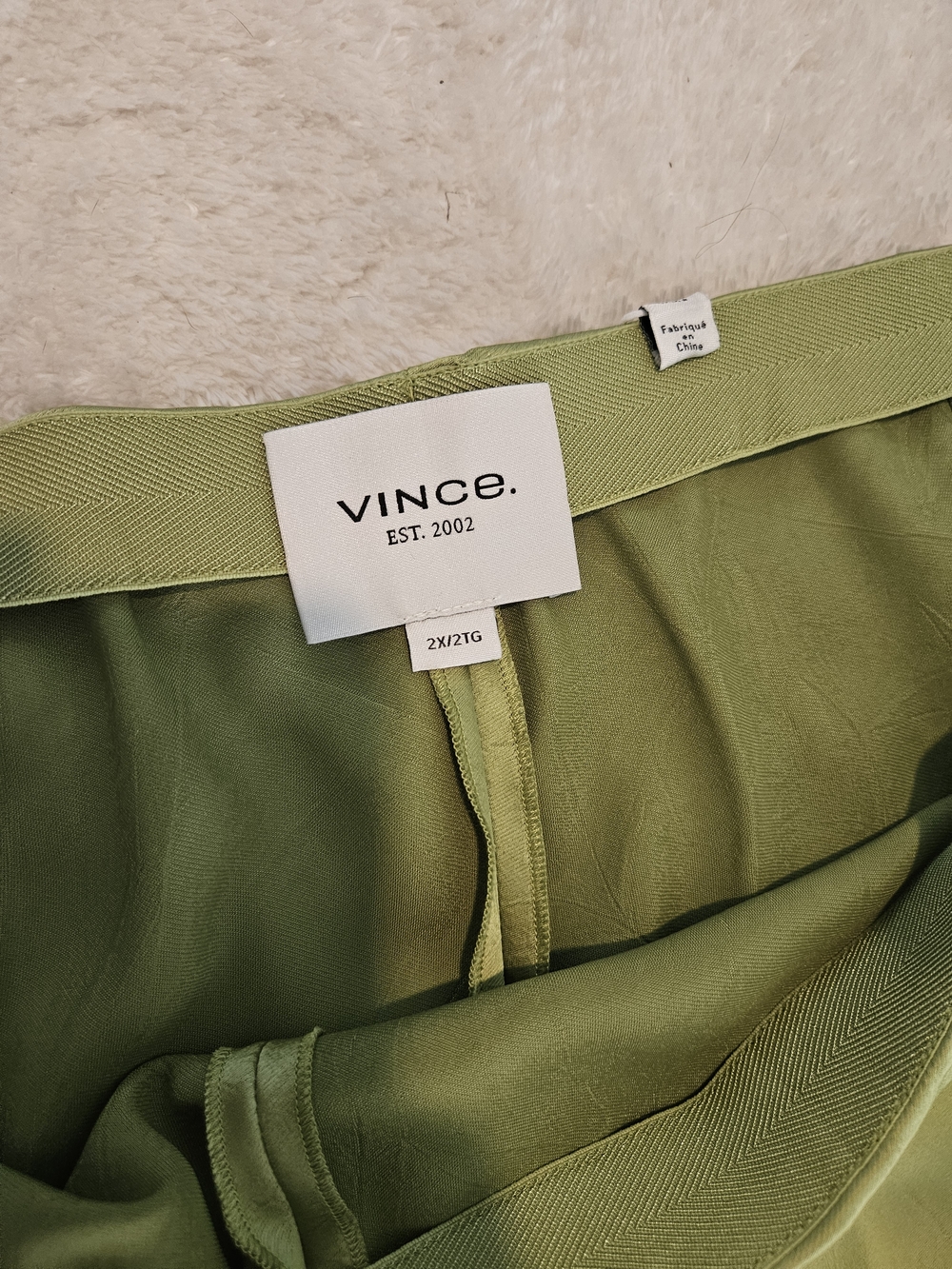 NWT Vince Wide Leg Satin Pants Size 2X Green Formal Business Casual Feminine - Picture 4 of 8